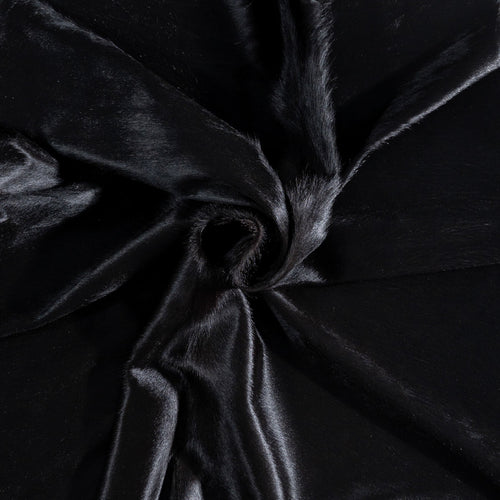Brazilian Solid Black Cowhide Rug Size 7'7" L x 7'4" W 8736