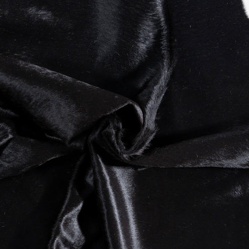 Brazilian Solid Black Cowhide Rug Size 7'11" L x 7'1" W 8740