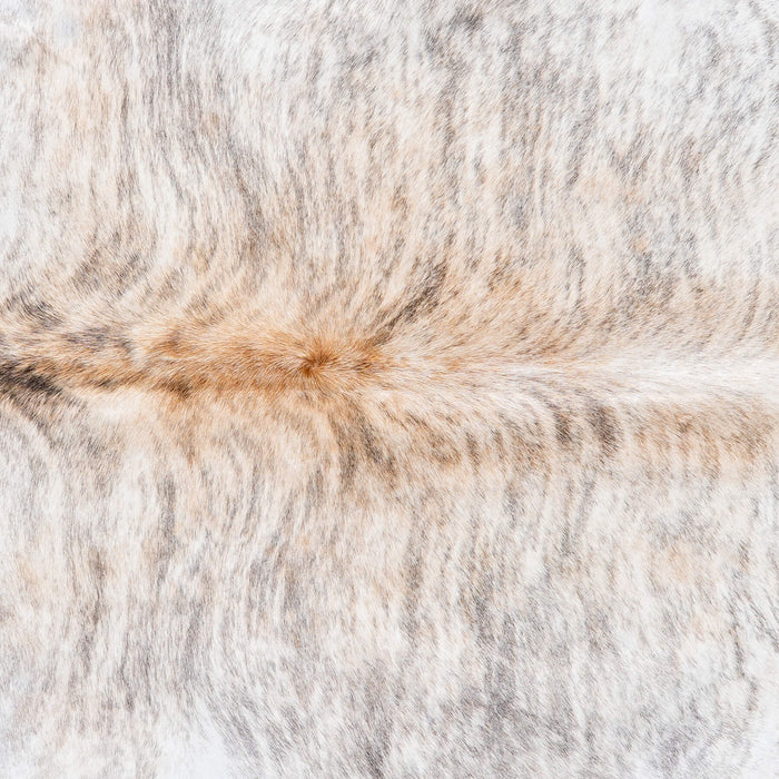 Brazilian Light Grey Brindle Cowhide Rug Size 7'7" L x 6'11" W 8758