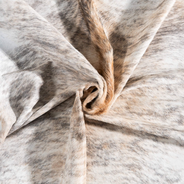 Brazilian Light Grey Brindle Cowhide Rug Size 7'7" L x 6'11" W 8758
