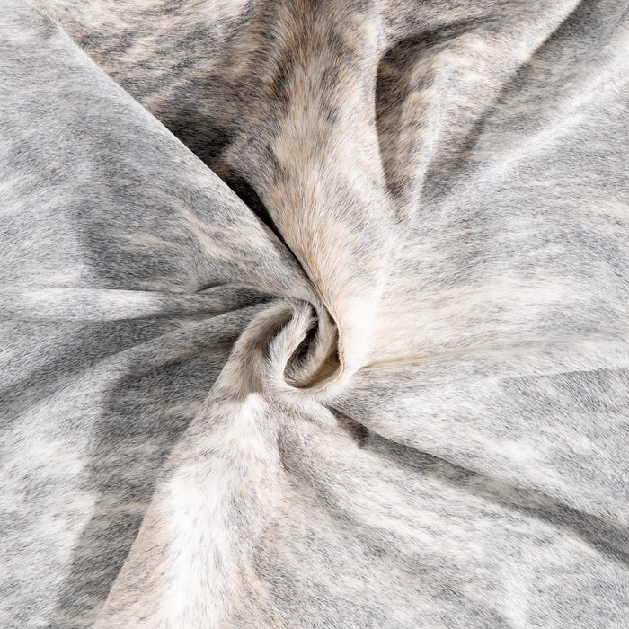 Brazilian Light Grey Brindle Cowhide Rug Size 7'9" L x 6'10" W 8759