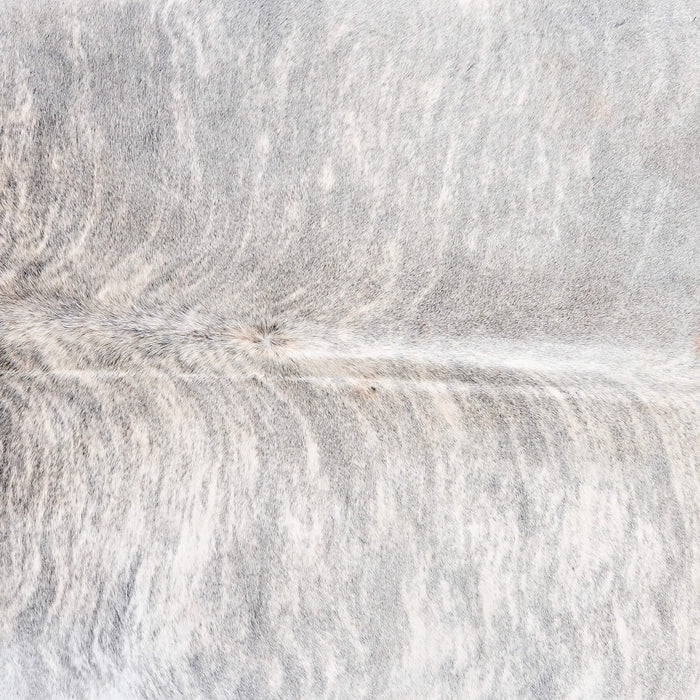 Brazilian Light Grey Brindle Cowhide Rug Size 7'8" L x 7'2" W 8769