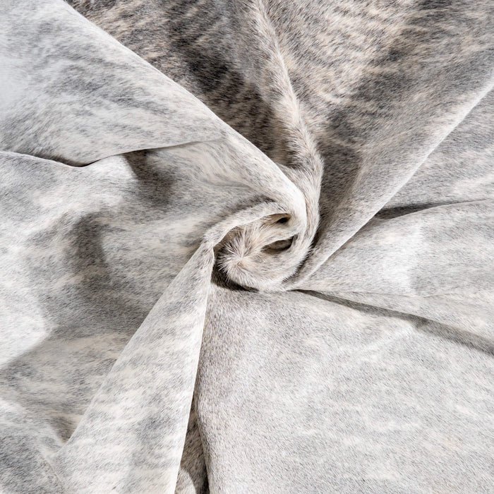 Brazilian Light Grey Brindle Cowhide Rug Size 7'8" L x 7'2" W 8769