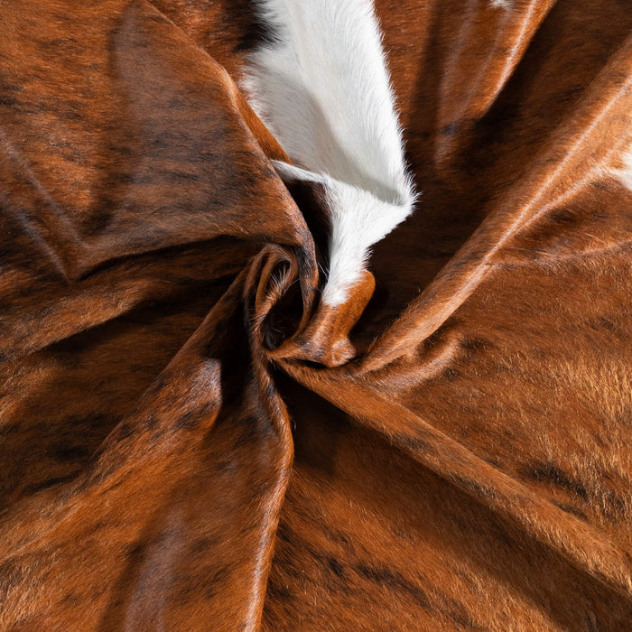 Brazilian Brindle White Belly and Backbone Cowhide Rug Size 6'9" L x 6'1" W 8783
