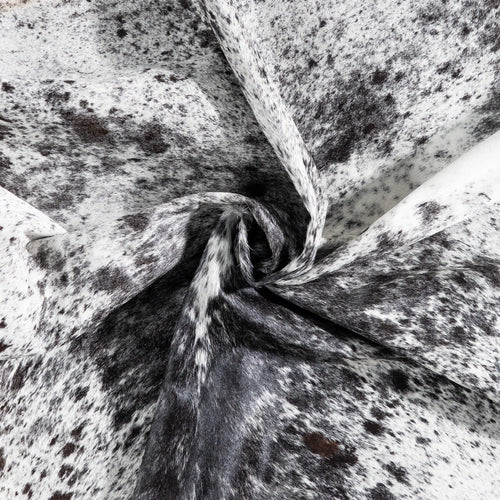 Brazilian Black Salt and Pepper Cowhide Rug Size 6'1" L x 5'5" W 8854