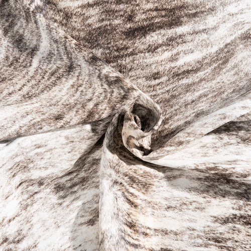Brazilian Light Grey Brindle Cowhide Rug Size 6'2" L x 6'3" W 8879