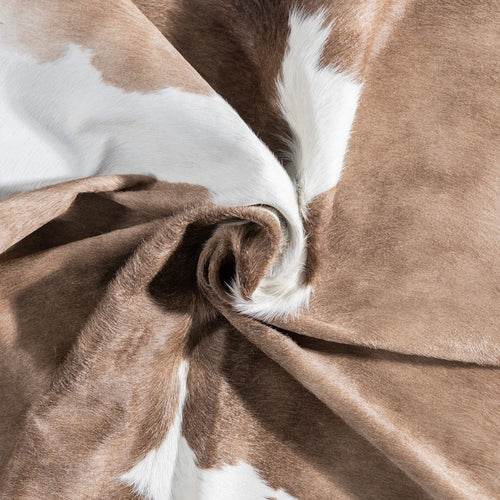 Brazilian Palomino and White Cowhide Rug Size 7'2" L x 6'10" W 8900
