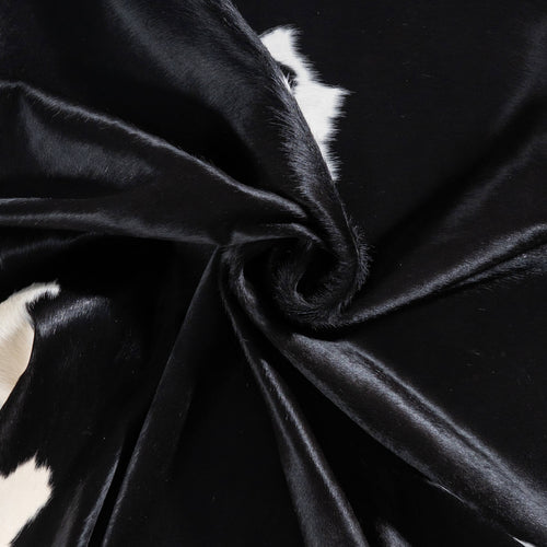 Brazilian Black and White Cowhide Rug Size 7'10" L x 7'7" W 8904