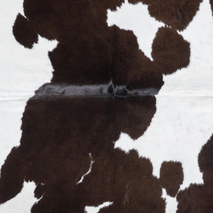 Brazilian Chocolate and White Cowhide Rug Size 7'7" L x 6'8" W 8909