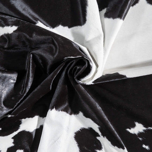 Brazilian Black and White Cowhide Rug Size 7'6" L x 6'10" W 8917