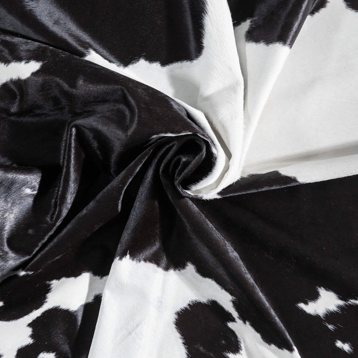 Brazilian Black and White Cowhide Rug Size 7'6" L x 6'10" W 8917