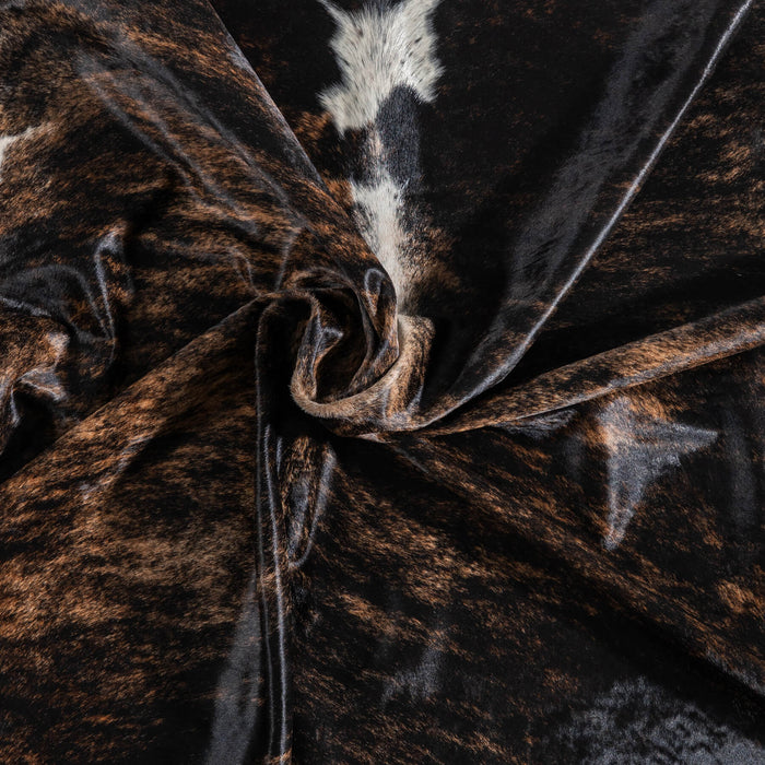 Brazilian Brindle White Belly and Backbone Cowhide Rug Size 6'11" L x 7'0" W 8923