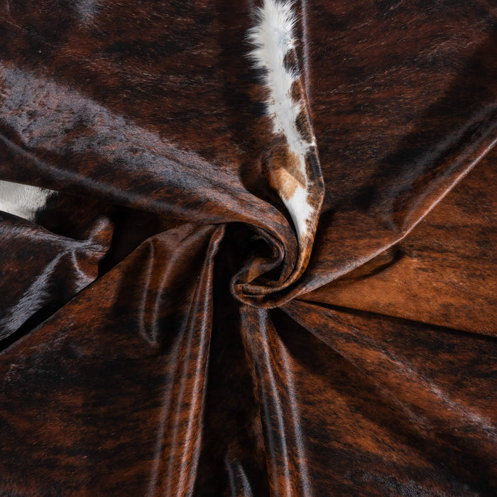 Brazilian Brindle White Belly and Backbone Cowhide Rug Size 8'2" L x 7'9" W 8926