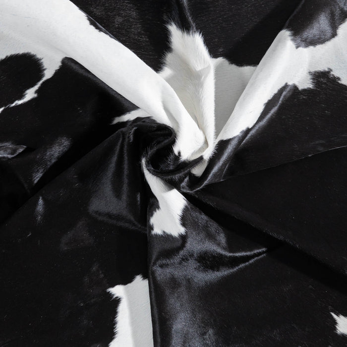 Brazilian Black and White Cowhide Rug Size 7'8" L x 7'4" W 8927