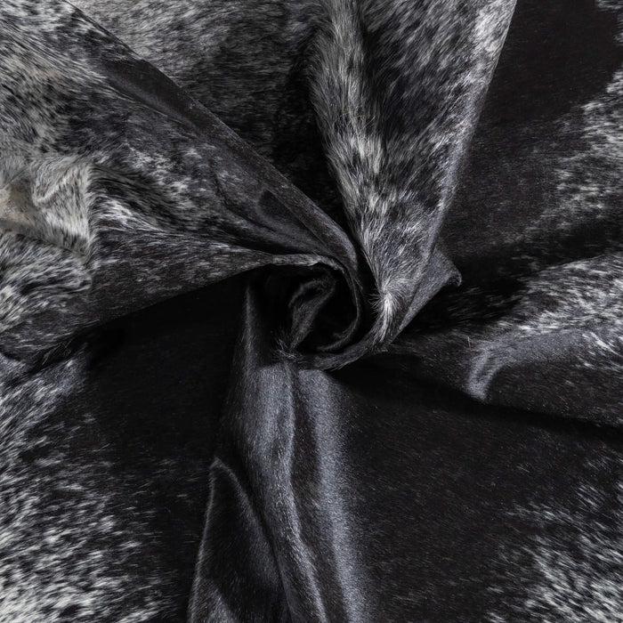 Brazilian Black and White Cowhide Rug Size 7'7" L x 6'9" W 8945