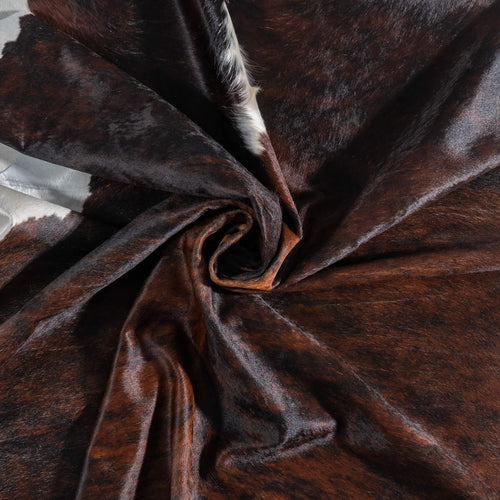Brazilian Brindle White Belly Cowhide Rug Size 7'11" L x 5'11" W 8971