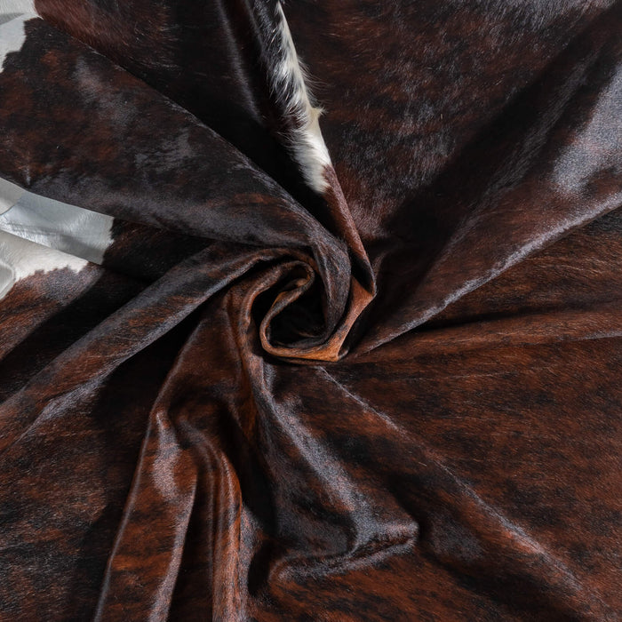 Brazilian Brindle White Belly Cowhide Rug Size 7'11" L x 5'11" W 8971