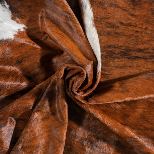 Brazilian Brindle White Belly and Backbone Cowhide Rug Size 8'3" L x 6'2" W 8974