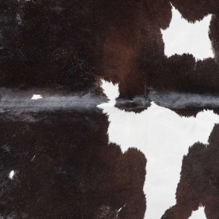 Brazilian Chocolate and White Cowhide Rug Size 8'5" L x 6'11" W 8989