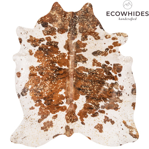 Brazilian Gold Metallic Cowhide Rug Size 7'2" L x 6'4" W 9010