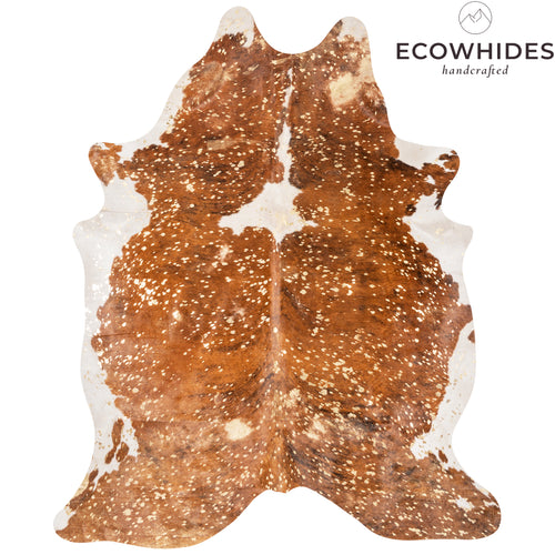 Brazilian Gold Metallic Cowhide Rug Size 7'9" L x 5'10" W 9026