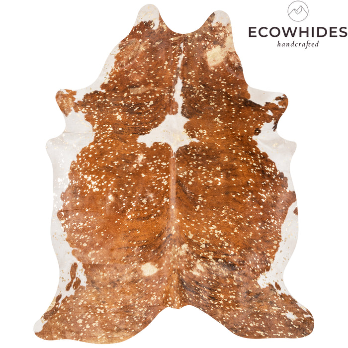 Brazilian Gold Metallic Cowhide Rug Size 7'9" L x 5'10" W 9026