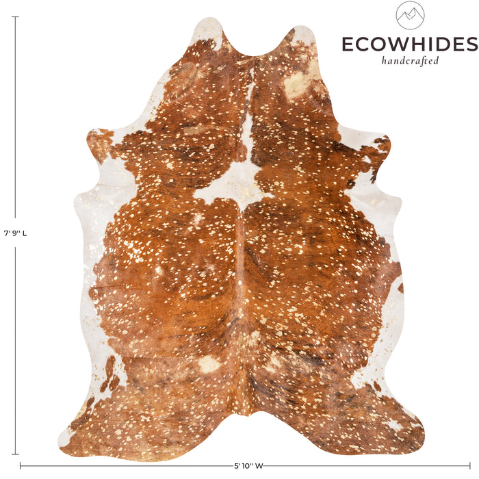 Brazilian Gold Metallic Cowhide Rug Size 7'9" L x 5'10" W 9026