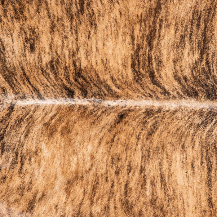 Brazilian Brindle White Belly Cowhide Rug Size 7'1" L x 6'11" W 9063