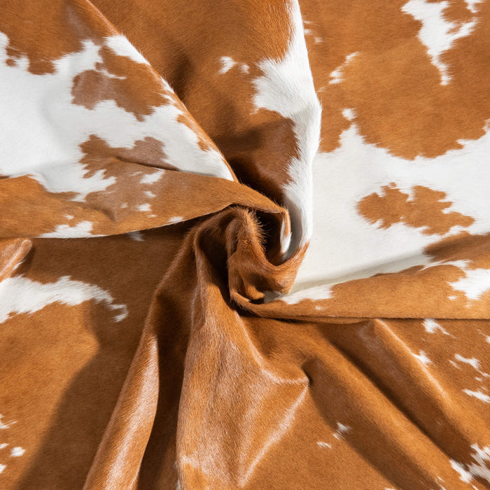 Brazilian Brown and White Cowhide Rug Size 7'9" L x 6'6" W 9070