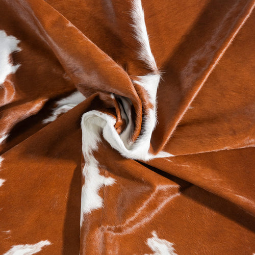 Brazilian Brown and White Cowhide Rug Size 7'11" L x 6'7" W 9072