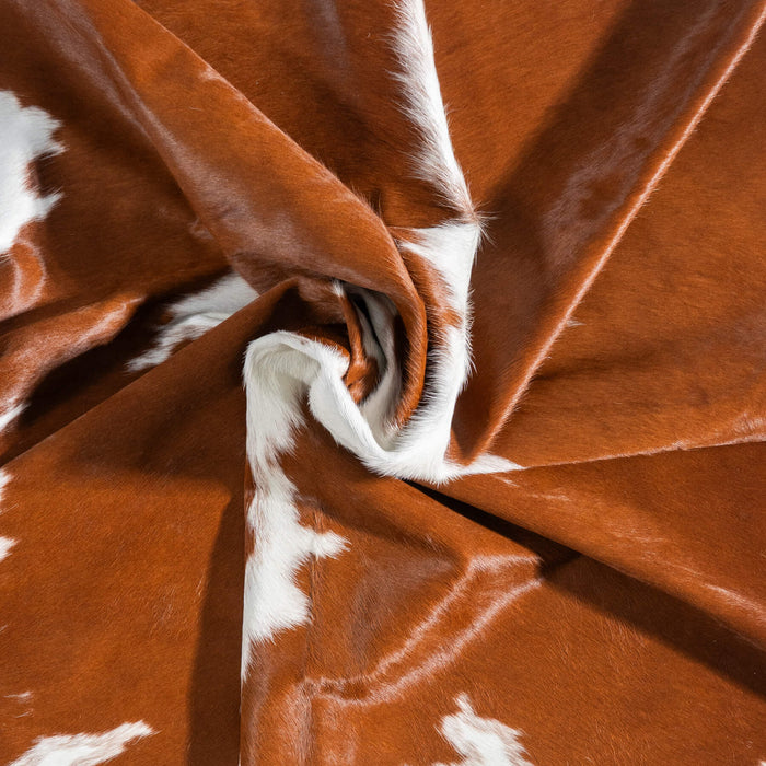 Brazilian Brown and White Cowhide Rug Size 7'11" L x 6'7" W 9072