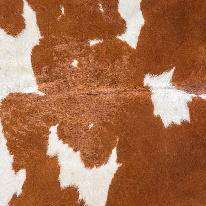 Brazilian Brown and White Cowhide Rug Size 7'5" L x 6'9" W 9074
