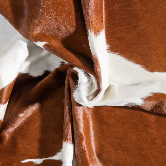 Brazilian Brown and White Cowhide Rug Size 7'0" L x 6'0" W 9077