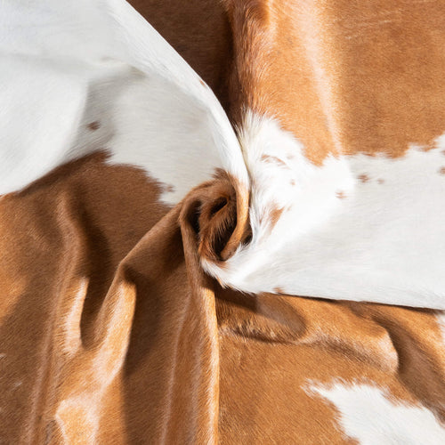 Brazilian Brown and White Cowhide Rug Size 7'1" L x 6'10" W 9078