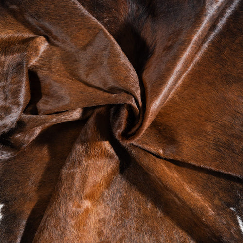 Brazilian Mahogany Cowhide Rug Size 6'3" L x 5'10" W 9100