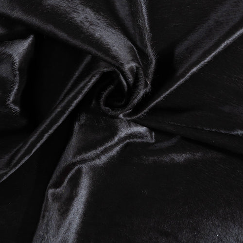 Brazilian Solid Black Cowhide Rug Size 7'0" L x 6'7" W 9105