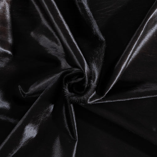 Brazilian Solid Black Cowhide Rug Size 7'0" L x 6'6" W 9106