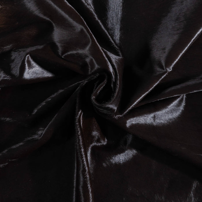 Brazilian Solid Black Cowhide Rug Size 7'1" L x 6'6" W 9107