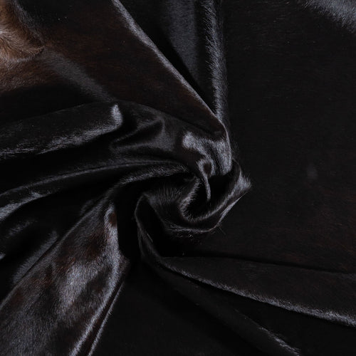 Brazilian Solid Black Cowhide Rug Size 7'3" L x 6'11" W 9108