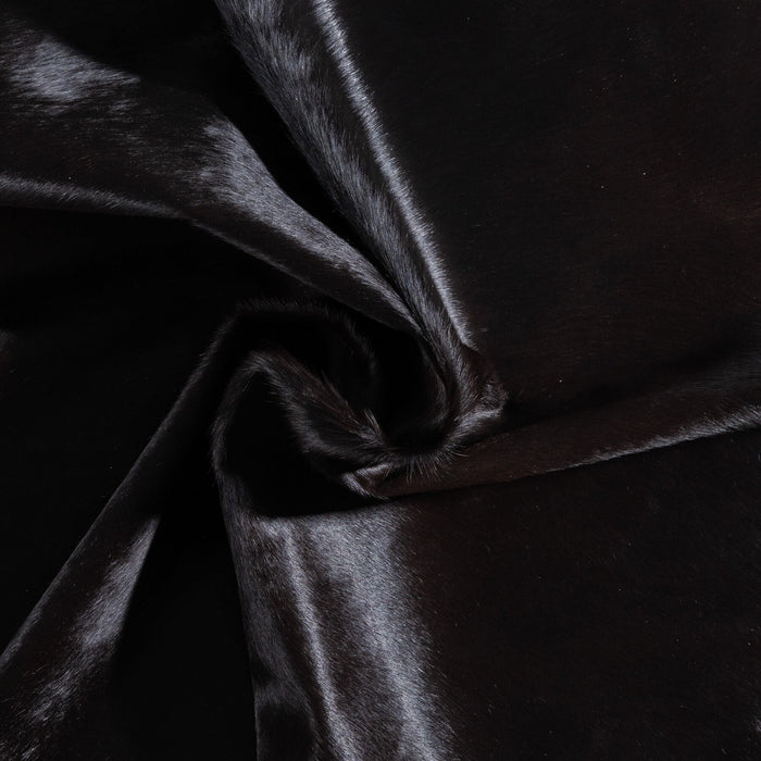 Brazilian Solid Black Cowhide Rug Size 7'1" L x 6'3" W 9112