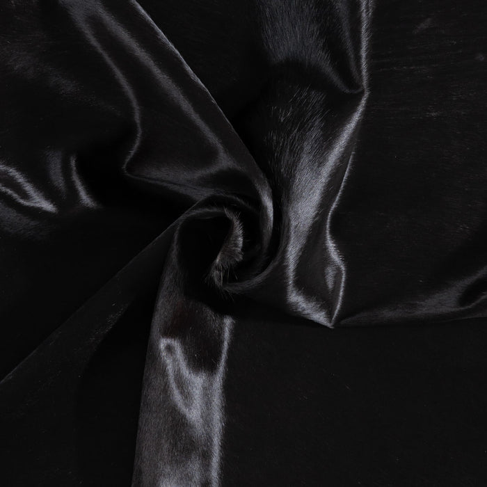 Brazilian Solid Black Cowhide Rug Size 7'6" L x 6'7" W 9113