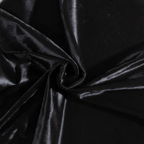 Brazilian Solid Black Cowhide Rug Size 7'1" L x 6'11" W 9114