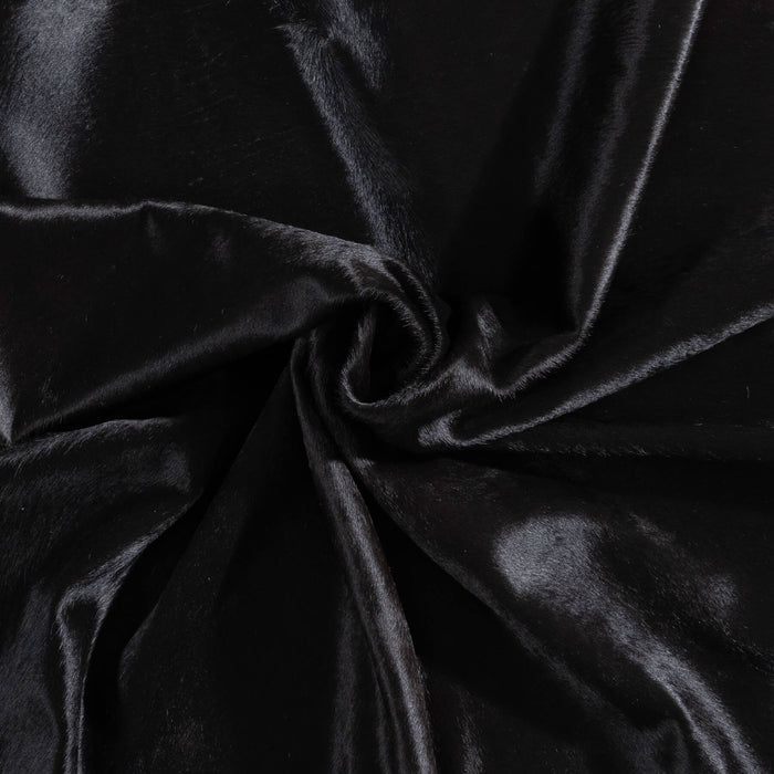 Brazilian Solid Black Cowhide Rug Size 7'1" L x 6'4" W 9115