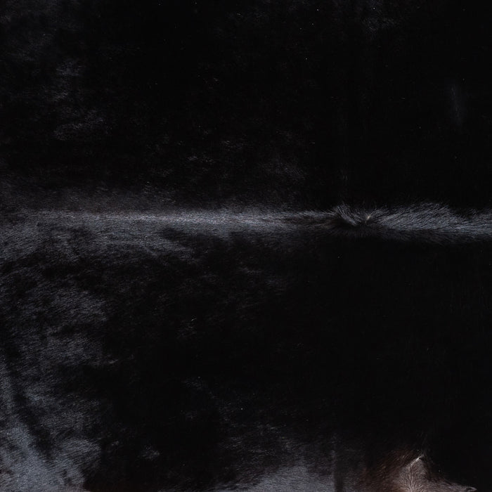 Brazilian Solid Black Cowhide Rug Size 7'9" L x 6'10" W 9116