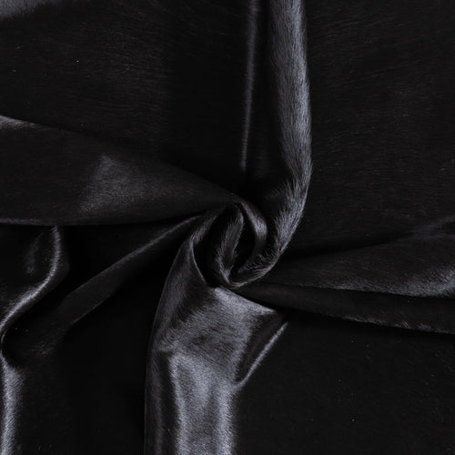 Brazilian Solid Black Cowhide Rug Size 6'9" L x 5'11" W 9118