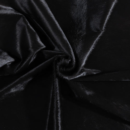 Brazilian Solid Black Cowhide Rug Size 6'3" L x 7'0" W 9124