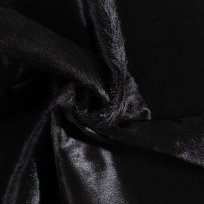 Brazilian Solid Black Cowhide Rug Size 6'3" L x 5'8" W 9125