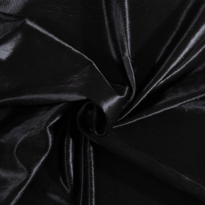 Brazilian Solid Black Cowhide Rug Size 7'2" L x 6'4" W 9127