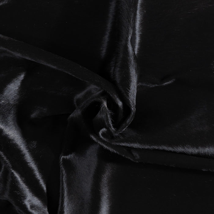 Brazilian Solid Black Cowhide Rug Size 7'6" L x 6'0" W 9128