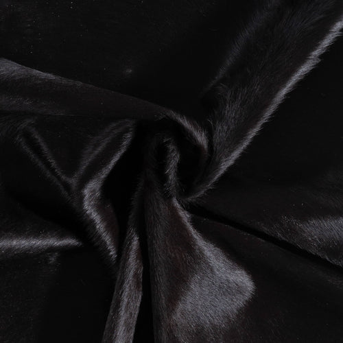 Brazilian Solid Black Cowhide Rug Size 6'5" L x 6'4" W 9129